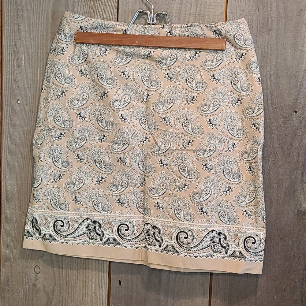 Petite Sophisticate Stretch Paisley Skirt